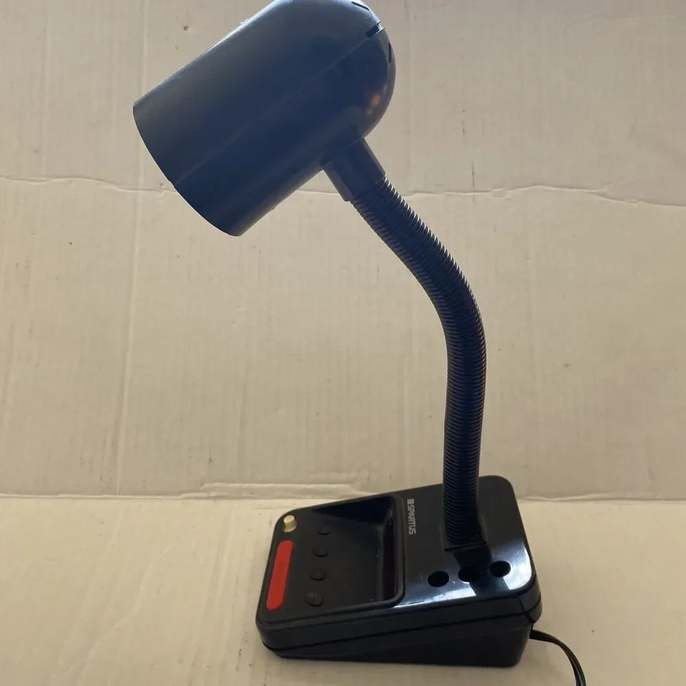 VTG Spartus Model 1182-64 Desk Lamp Digital Alarm Clock Gooseneck Light Black - Picture 7 of 9